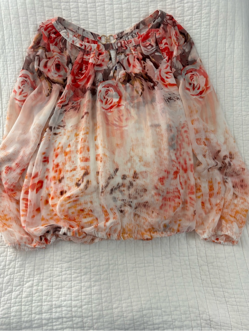 Jennifer Lopez Floral blouse - Pink, Red, Cream women’s small